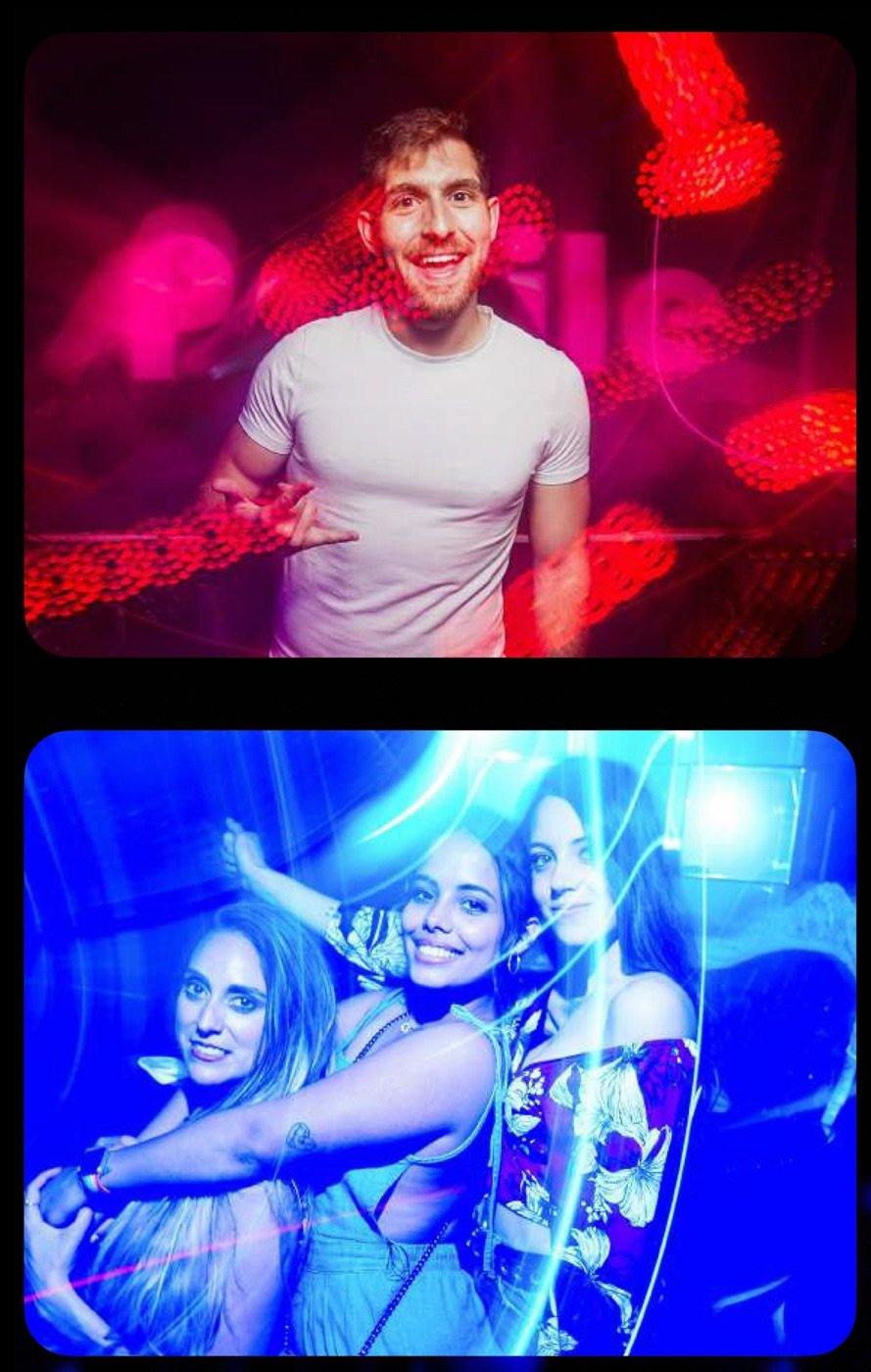 Light painting capturado numa boate em Dublin